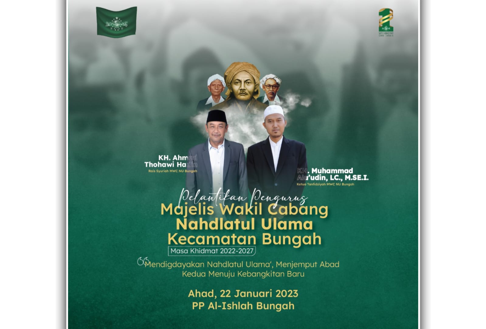 Pelantikan MWC NU Bungah masa khidmat 2022 - 2027