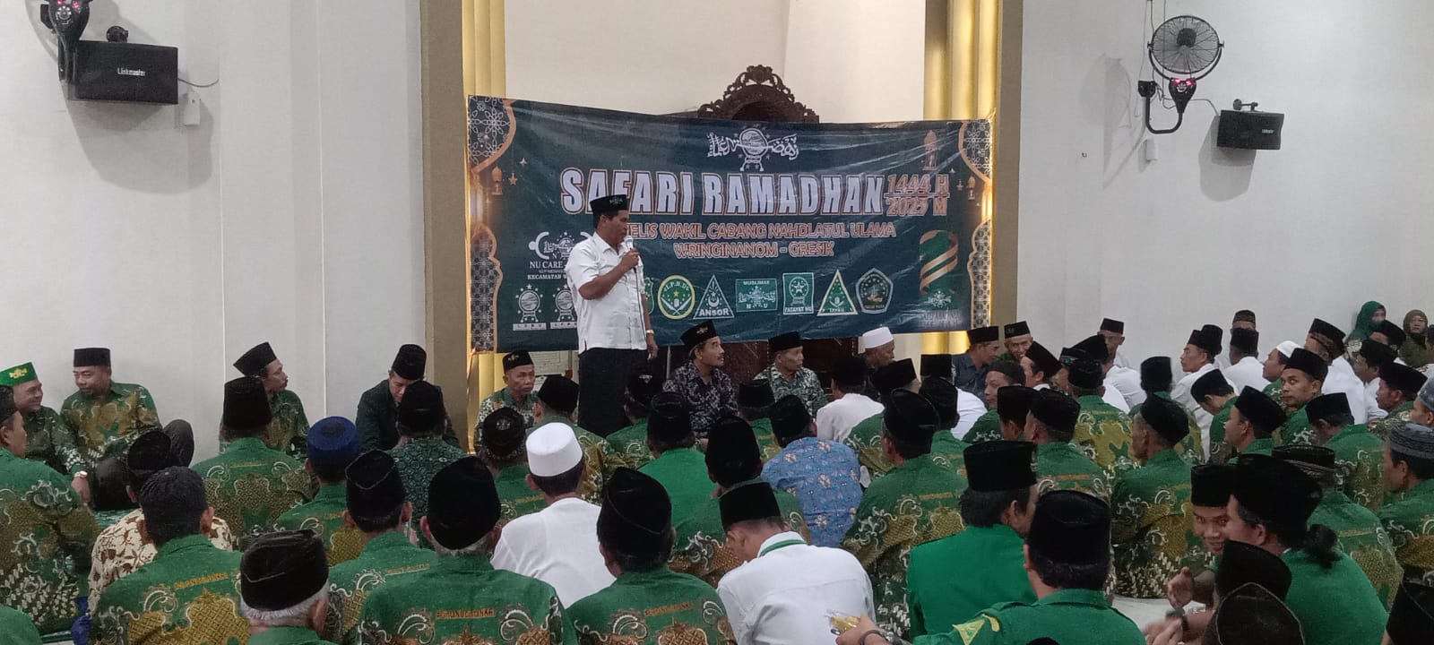 Safari Ramadahan Pertemuan Kedua MWCNU Wringinanom dan Banom NU Wringinanom, di Masjid Sabilunnajah, Selasa (4/4/2023). Foto: Rohman/NUGres