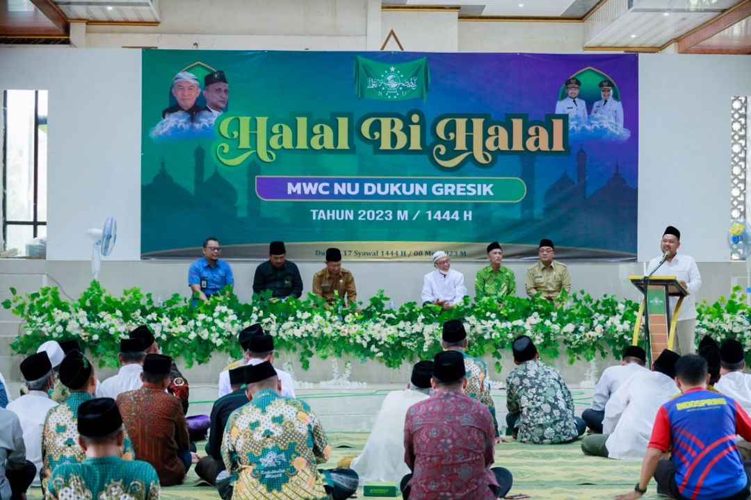 Hadiri Halal Bihalal MWCNU Dukun, Bupati Gresik Gus Yani Apresiasi MWCNU Dukun Turut Andil Menggerakkan Perekonomian di Gresik pada Senin (8/5/2023). Foto: Humas Pemkab Gresik/NUGres