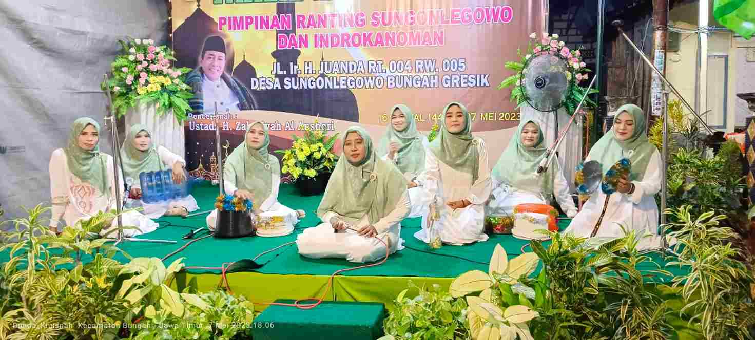 PERTAHANKAN TRADISI. Muslimat NU Sungonlegowo dan Indrokanoman Menggelar Pengajian Umum sebagai Pemuncak Tahlil Rutin, Ahad (7/5/2023) malam. Foto: Tim dok. PR Muslimat NU Sungonlegowo/NUGres