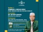 Flyer Seminar Bedah Buku Fiqih Jenazah dan 100 Hujjah Aswaja. Foto/Ilustrasi: LTMNU Cabang Gresik/NUGres