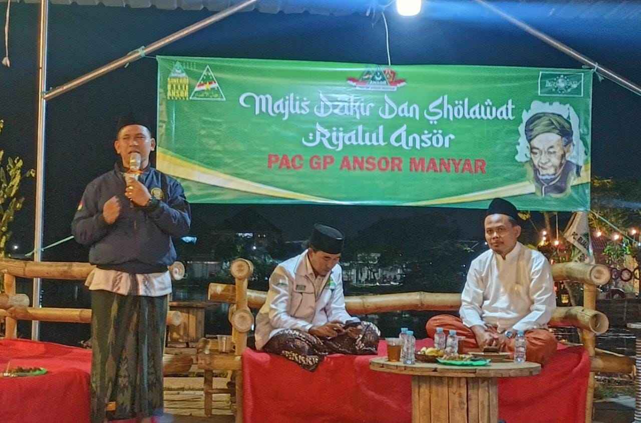 Pimpinan Anak Cabang (PAC) Majelis Dzikir dan Shalawat Rijalul Ansor (MDS RA) Manyar meluncurkan Ngafe (Ngaji Feqih) untuk tambah wawasan kader. Foto: Media NU Manyar/NUGres