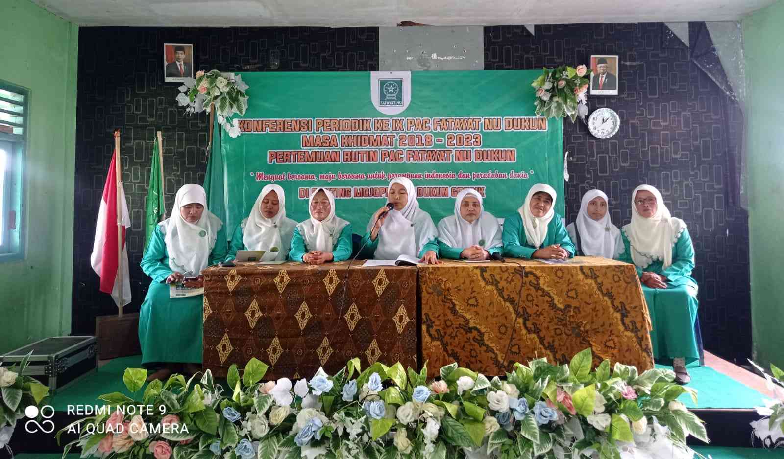 Konferensi Periodik IX Pimpinan Anak Cabang (PAC) Fatayat NU Dukun Gresik berlangsung di Aula MTs Tarbiyatul Falahiyah, Ranting Mojopetung Kecamatan Dukun Gresik, Jumat (23/6/2023). Foto: Syafik Hoo/NUGres