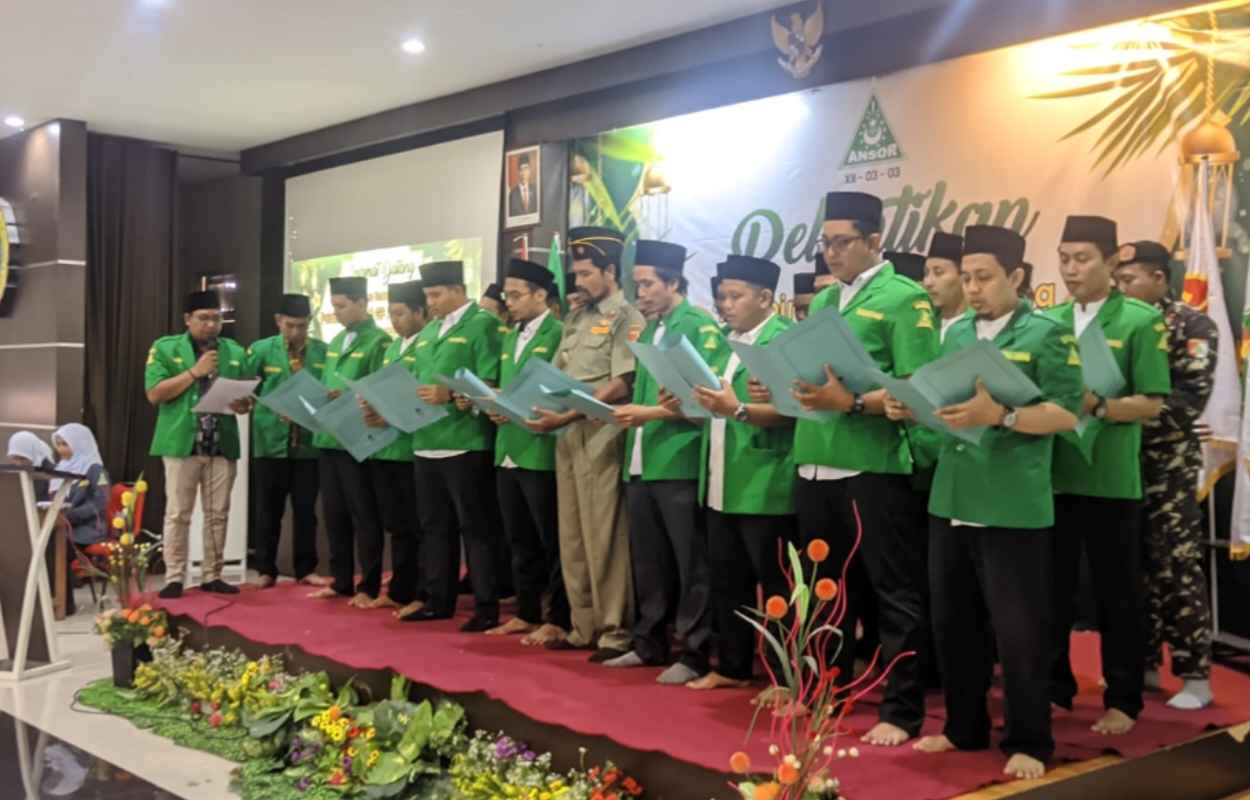 Pelantikan Pimpinan Anak Cabang Gerakan Pemuda Ansor Bungah masa khidmat 2023 - 2025, Ahad (30/7/2023). Foto: LTN MWCNU Bungah/NUGres