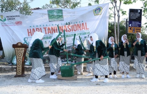 Peringatan Hari Tani Nasional 2023 menjaid Puncak sekaligus Penutup Kegiatan Madrasah Kader Penggerak Pertanian Nahdlatul Ulama (MKP2NU) Pengurus Cabang Lembaga Pengembangan Pertanian NU Gresik. Foto: dok PCLPPNU Gresik/NUGres