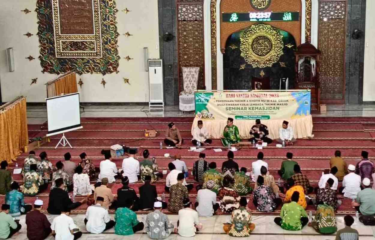 Lembaga Takmir Masjid Nahdlatul Ulama (LTMNU) Cabang Gresik menggelar Musyawarah Kerja dan Seminar Kemasjidan, Ahad (15/10/2023) di Masjid Agung Gresik. Foto: Luthfi Anshori/NUGres