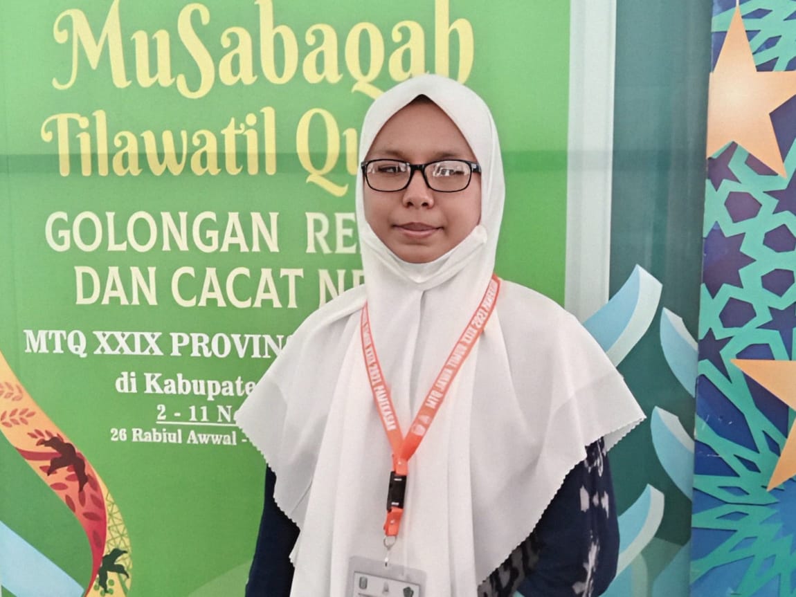 Nuriyah Islamiyah Peraih Emas cabang Tilawatil Al Quran Tuna Netra Putri MTQ XXX Provinsi Jatim Tahun 2023. Foto: dok PTQ Al Maghfur/NUGres