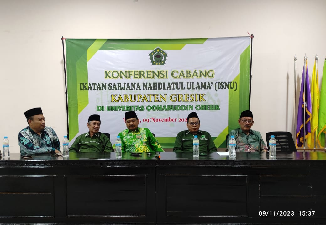Konfercab ISNU Gresik nampak dihadiri sejumlah Pimpinan Wilayah ISNU Jatim, PCNU Gresik dan Rektorat UQ Gresik. Foto: NUGres