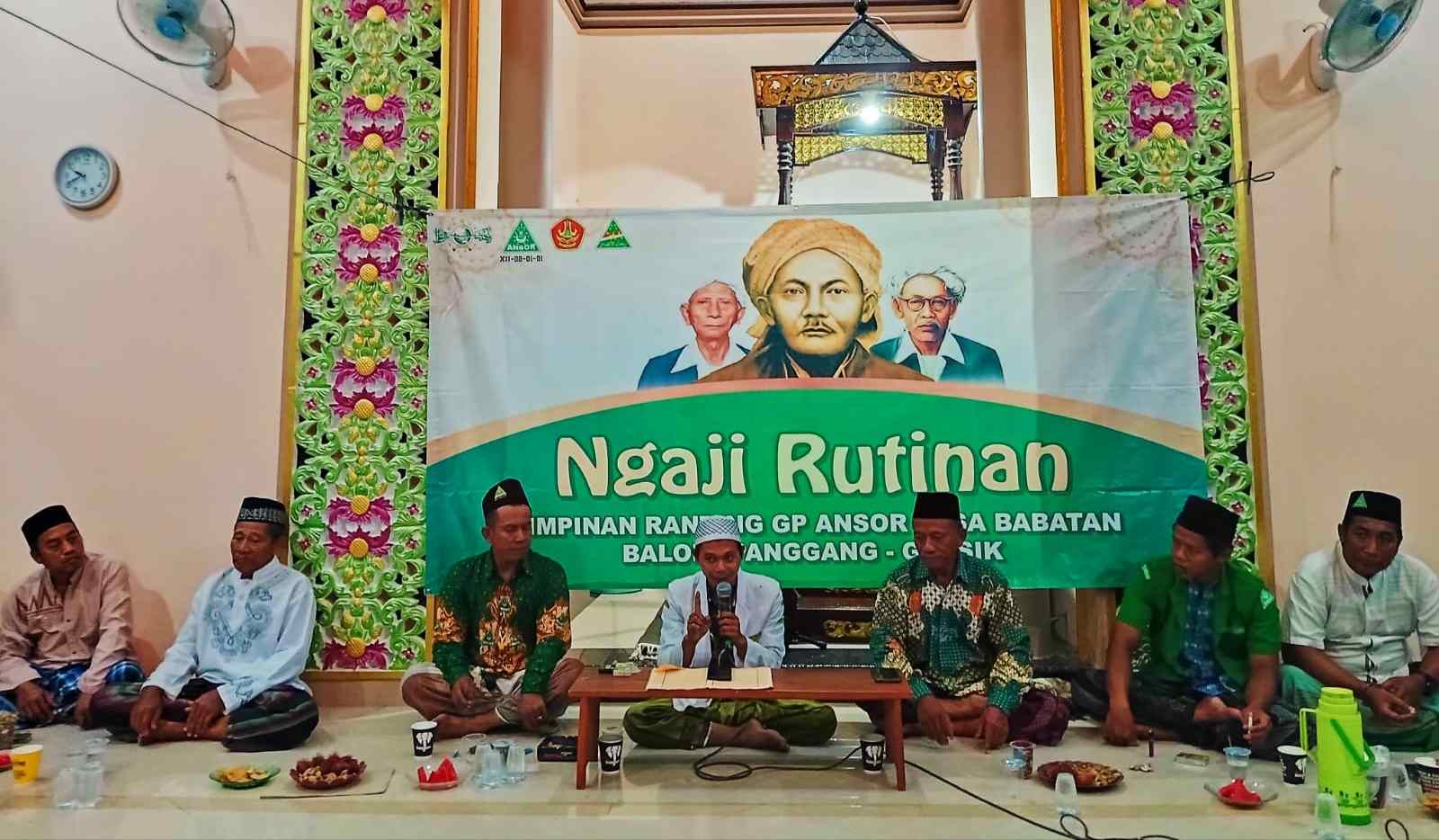 Pengajian Rutin kembali digelar oleh Pimpinan Ranting Gerakan Pemuda Ansor Babatan Balongpanggang Gresik, Ahad (19/11/2023). Foto: Samsul Arif/NUGres