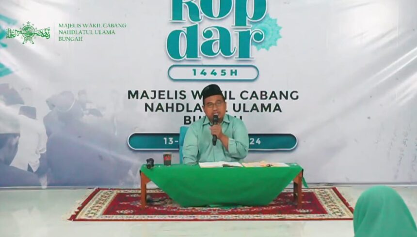 Pertemuan kelima Lailatul Kopdar #2 MWCNU Bungah, Ahad (17/3/2024). Foto: Tangkapan Layar Youtube MWCNU Bungah/NUGres