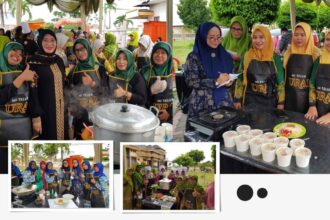 MASAK SEKAMPUNG. Muslimat NU Duduksampeyan menggelar Lomba Masak "Masak Sekampung" berkolaborasi dengan Mie Burung Dara, Senin (25/3/2024). Foto: dok PAC Muslimat NU Duduksampeyan/NUGres