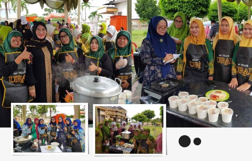 MASAK SEKAMPUNG. Muslimat NU Duduksampeyan menggelar Lomba Masak "Masak Sekampung" berkolaborasi dengan Mie Burung Dara, Senin (25/3/2024). Foto: dok PAC Muslimat NU Duduksampeyan/NUGres