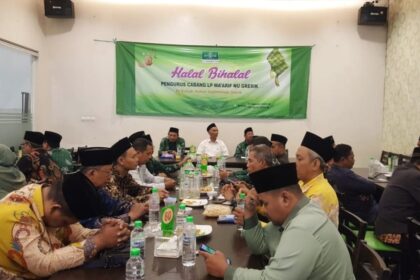 Pengurus Cabang dan Wakil Cabang Nahdlatul Ulama LP Ma'arif NU Gresik menggelar Halal Bihalal, Rabu (24/4/2024). Foto: dok PC LP Ma'arif NU Gresik/NUGres