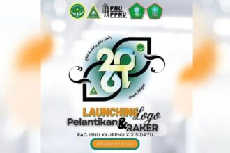 Jelang Pelantikan dan Raker, Pimpinan Anak Cabang (PAC) IPNU IPPNU Sidayu meluncurkan logo. Foto: Instagram @pac.ipnuippnu_sidayu/NUGres