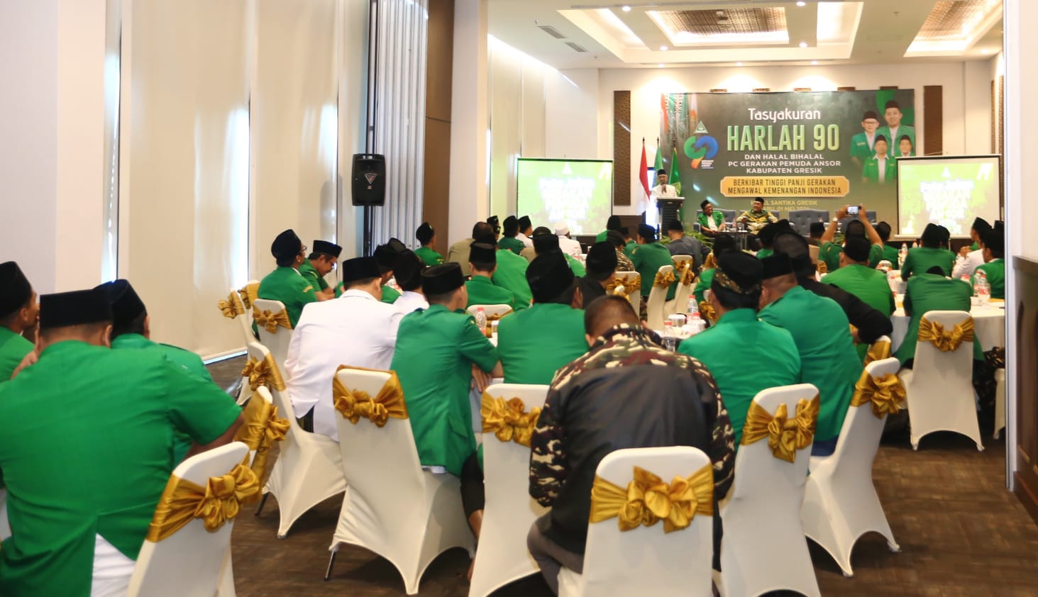 Peserta forum Tasyakuran Harlah ke 90 dan Halal Bihalal PC GP Ansor Gresik. Foto: dok PC GP Ansor Gresik/NUGres