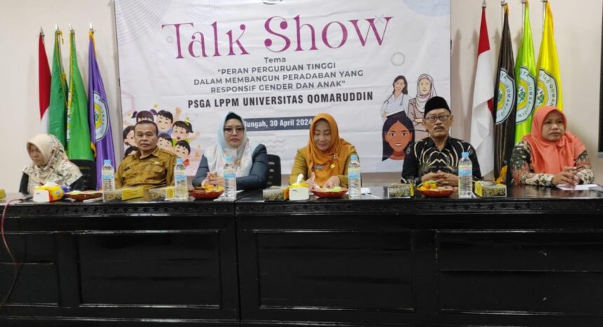 Gandeng Dinas KBPP PA Kabupaten Gresik hingga libatkan stakeholder lintas lembaga, PSGA LPPM Universitas Qomaruddin menyelenggarakan Talkshow Responsif Gender dan Anak. Foto: dok PSGA LPPM UQ Gresik/NUGres