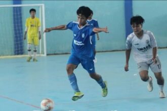 Dokumentasi Turnamen Futsal Pelajar Vol 0.1 tahun 2022 yang digelar Pimpinan Anak Cabang (PAC) IPNU IPPNU Duduksampeyan Gresik berlangsung di GOR Sriti Agung, Desa Tirem, Duduksampeyan. Foto: dok PAC IPNU IPPNU Duduksampeyan/NUGres