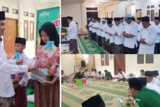 Pimpinan Ranting Gerakan Pemuda Ansor Wadeng Sidayu Gresik salurkan santunan yatim dan dhuafa dari para donatur senilai Rp116 Juta. Foto: dok PR GP Ansor Wadeng/NUGres