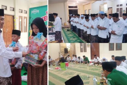 Pimpinan Ranting Gerakan Pemuda Ansor Wadeng Sidayu Gresik salurkan santunan yatim dan dhuafa dari para donatur senilai Rp116 Juta. Foto: dok PR GP Ansor Wadeng/NUGres
