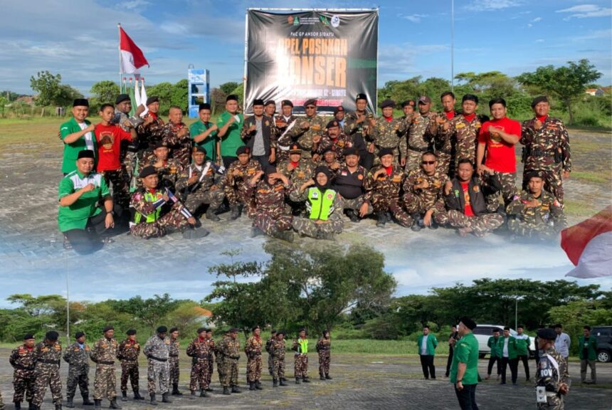 Semarak menyambut Hari lahir (Harlah) ke-91 GP Ansor, Pimpinan Anak Cabang (PAC) GP Ansor Sidayu Gresik dan Satkoryon Sidayu menggelar Latihan Satu Peleton, Jumat (18/4/2025). Foto: dok PAC GP Ansor Sidayu/NUGres.