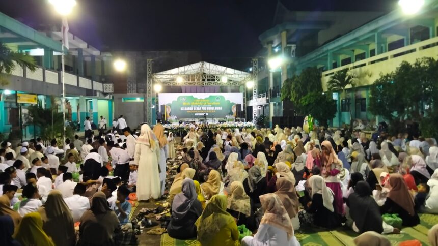 Perkumpulan Nahdlatul Ulama (PNU) Nurul Huda Wadeng Kecamatan Sidayu Gresik menggelar Halal Bihalal Syawal 1446 Hijriah, yang dirangkai dengan Harlah ke-58, Kamis (17/4/2025) malam. Foto: dok PNU Nurul Huda Wadeng/NUGres