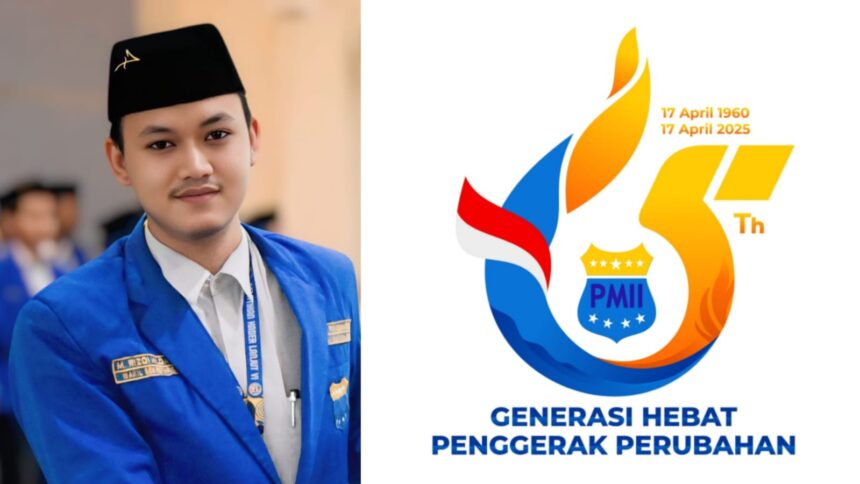 Muhammad Rizqi Hildan, kader PMII Gresik, berhasil meraih Juara sayembara desain logo Hari Lahir (Harlah) ke-65 PMII yang diadakan Pengurus Besar PMII. Foto: ist/NUGres