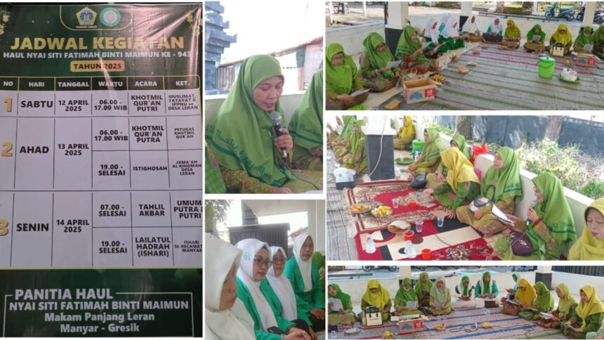 Suasana rangkaian Haul ke-943 Nyai Siti Fatimah Binti Maimun, di Desa Leran Manyar Gresik, Sabtu (12/4/2025). Foto: Panitia/NUGres