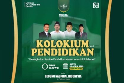 Dorong Inovasi dan Kolaborasi Pendidikan, MWCNU Gresik melalui LP Ma'arif menggelar Kolokium Pendidikan. Foto: dok MWCNU Gresik/NUGres
