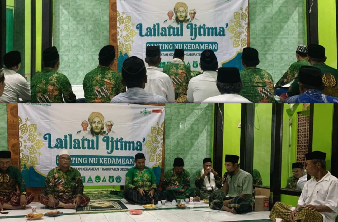 Pengurus Ranting Nahdlatul Ulama (PRNU) Kedamean, kembali menggelar Lailatul Ijtima' pasca Ramadhan 1446 Hijriah, Rabu (23/4/2025). Foto: dok PRNU Kedamean/NUGres