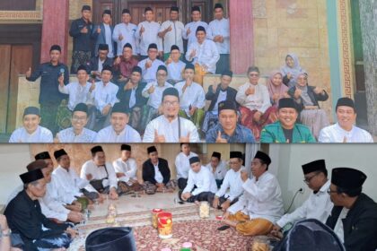 Jajaran pengurus MWCNU Cerme bersama pimpinan Badan otonom NU serta Lembaga NU di Kecamatan Cerme, saat menggelar agenda silaturahmi Ulama dan Umaro', di kediaman Ketua Tanfidziyah PCNU Gresik Dr. KH. Mulyadi M.M, pada Sabtu (12/4/2025). Foto: dok MWCNU Cerme/NUGres