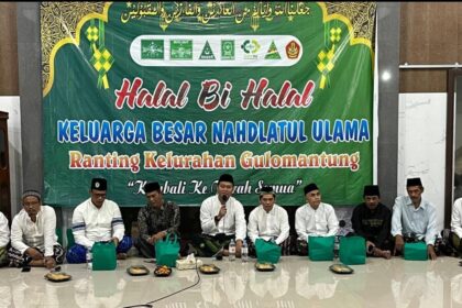 Keluarga Besar Nahdlatul Ulama di Ranting Gulomantung Kebomas Gresik, menyelenggarakan Halal Bihalal pada Ahad (27/4/2025). Foto: dok PRNU Gulomantung/NUGres