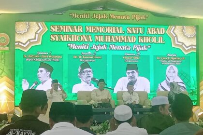 Seminar Memorial Satu Abad Syaikhona Muhammad Kholil Bangkalan berlangsung pada Jumat (11/4/2025) siang. Foto: ist/NUGres