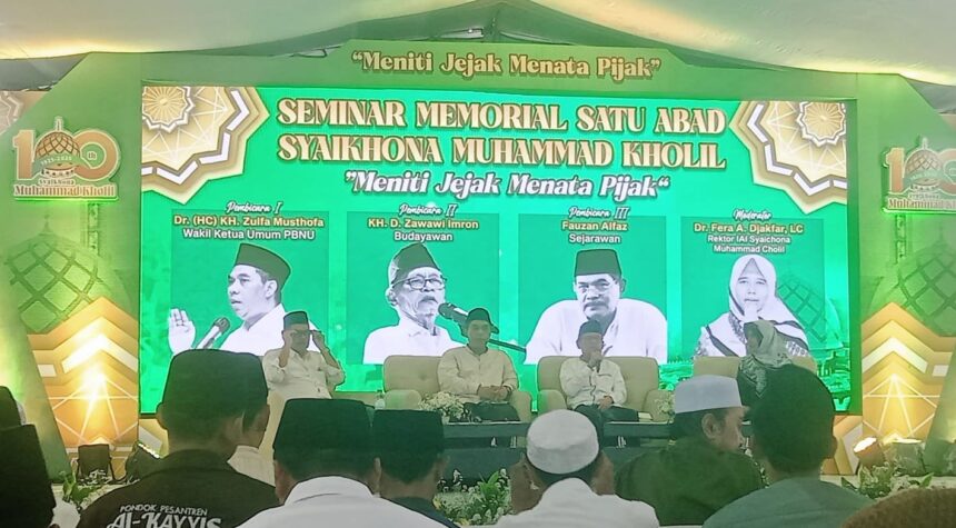 Seminar Memorial Satu Abad Syaikhona Muhammad Kholil Bangkalan berlangsung pada Jumat (11/4/2025) siang. Foto: ist/NUGres