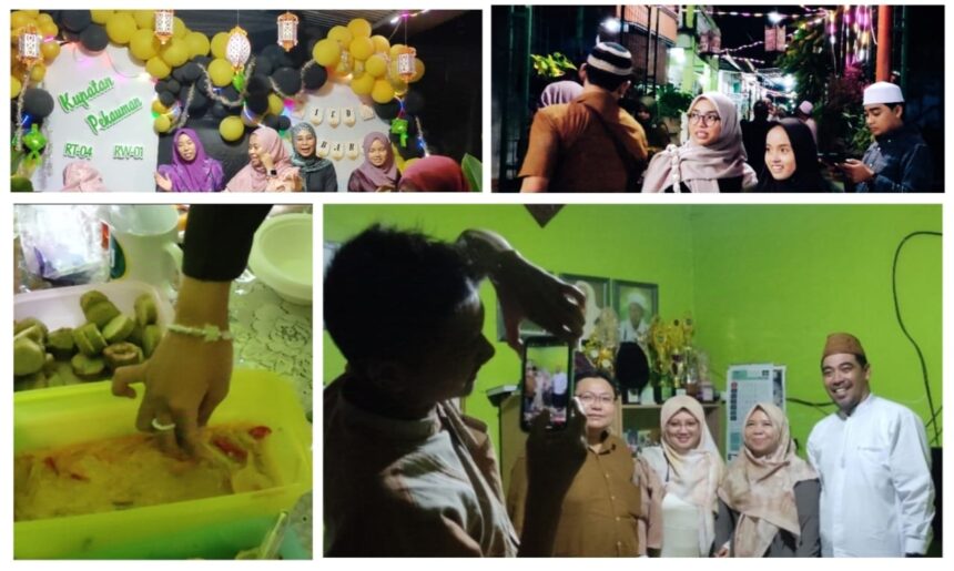Melihat dari dekat: Kesemarakan penuh suasana kekeluargaan, dalam Tradisi Kupatan Pekauman Gresik Syawal 1446 Hijriah, Senin (7/4/2025) malam. Foto kolase: NUGres