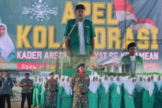 Pimpinan Anak Cabang GP Ansor dan Fatayat NU Kedamean menggelar Apel Kolaborasi dalam rangka memperingati Harlah bersama, Ahad (11/5/2025). Foto: dok PAC GP Ansor Kedamean/NUGres