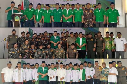 Pimpinan Anak Cabang (PAC) Gerakan Pemuda Ansor Ujungpangkah resmi dilantik dan dikukuhkan untuk masa khidmat 2025 – 2028 dalam sebuah acara yang berlangsung penuh khidmat dan semangat kebersamaan di Aula SMK Al Muniroh, Jumat (16/5/2025). Foto: dok PAC GP Ansor Ujungpangkah/NUGres