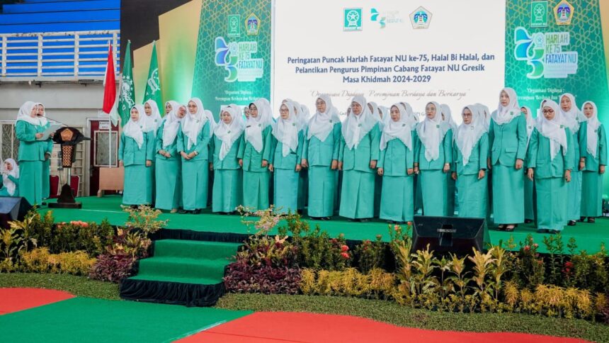 Pelantikan Pimpinan Cabang Fatayat NU Gresik masa khidmat 2024 - 2029 berlangsung pada Kamis 1 Mei 2025 di Gedung Wahana Ekspresi Poesponegoro Kabupaten Gresik. Foto: dok PC Fatayat NU Gresik/NUGres