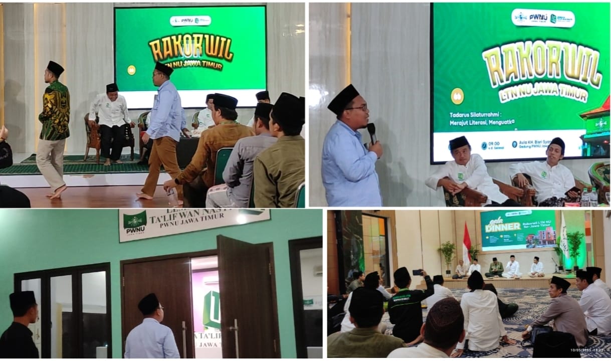 Ketua PC LTNNU Gresik M. Syafi Jamhari mempresentasikan program LTN Gresik hingga melakukan space tour ke studio LTNNU Jatim dan juga studio Pesantren Digipreneur Al Yasmin. Foto: NUGres