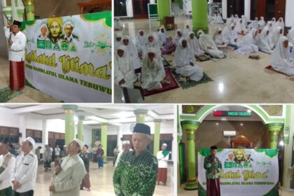Pengurus Ranting Nahdlatul Ulama Tebuwung melaksanakan Lailatul Ijtima', Jumat (18/7/2025) malam, sosialisasi dan ajak warga dukung pembangunan Kantor Ranting NU Tebuwung. Foto: dok PRNU Tebuwung/NUGres