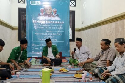 Pimpinan Ranting (PR) Gerakan Pemuda Ansor Gending, Kebomas, Gresik, menyelenggarakan Rembuk Organisasi dan Pembekalan Kader, serta Membentuk Kepengurusan Baru, Sabtu (30/8/2025). Foto: dok PR GP Ansor Gending/NUGres