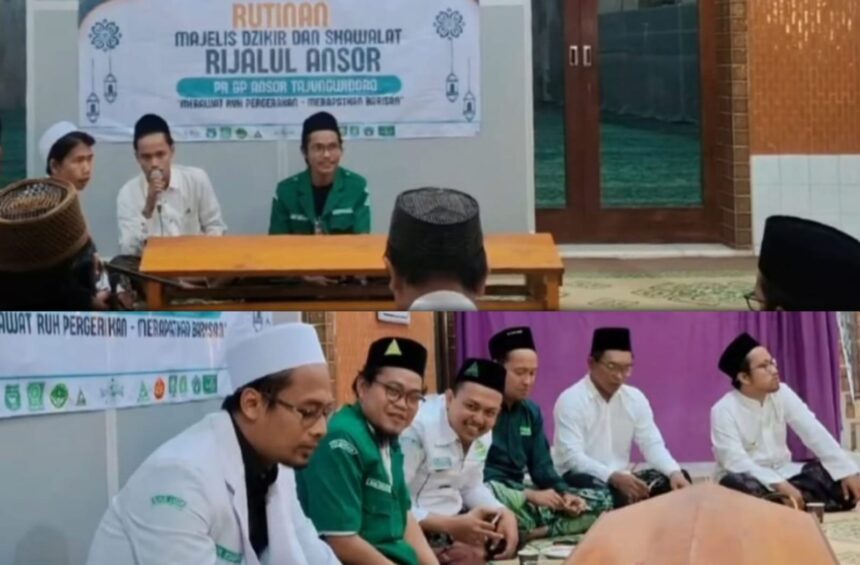 Pimpinan Ranting (PR) Majelis Dzikir dan Shalawat Rijalul Ansor (MDS RA) Tajungwidoro menggelar kegiatan Rutinan perdana, Kamis (14/8/2025) malam. Foto: dok PR GP Ansor Tajungwidoro/NUGres
