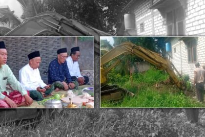 Gedung NU Centre Ranting Tebuwung Gresik Mulai Dibangun, Warga Kompak Gotong Royong, Ahad (19/10/2025). Foto: dok PRNU Tebuwung/NUGres