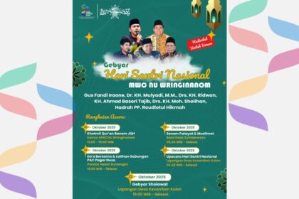 Gebyar Sholawat menjadi puncak kegiatan rangkaian agenda Hari Santri Nasional 2025 yang diselenggarakan oleh MWCNU Wringinanom Gresik. Foto: dok MWCNU Wringinanom/NUGres
