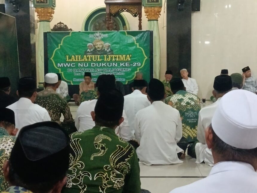 Lailatul Ijtima' kembali diselenggarakan Majelis Wakil Cabang Nahdlatul Ulama (MWCNU) Dukun di Ranting NU Kaliagung, Ahad (23/11/2025). Foto: dok MWCNU Dukun/NUGres