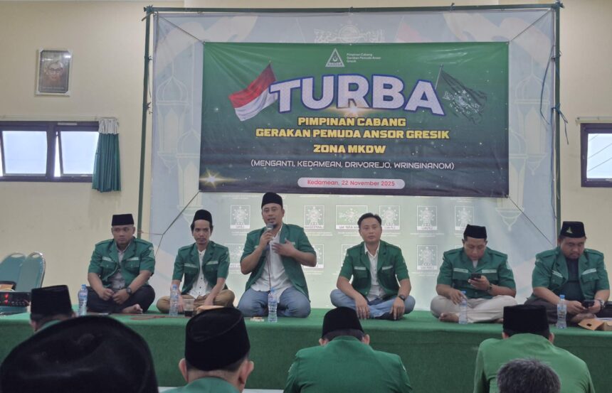 Pimpinan Cabang Gerakan Pemuda Ansor Gresik kembali melaksanakan Turba, kali ini berlangsung di Korwil Selatan, Sabtu (22/11/2025). Foto: dok PC GP Ansor Gresik/NUGres