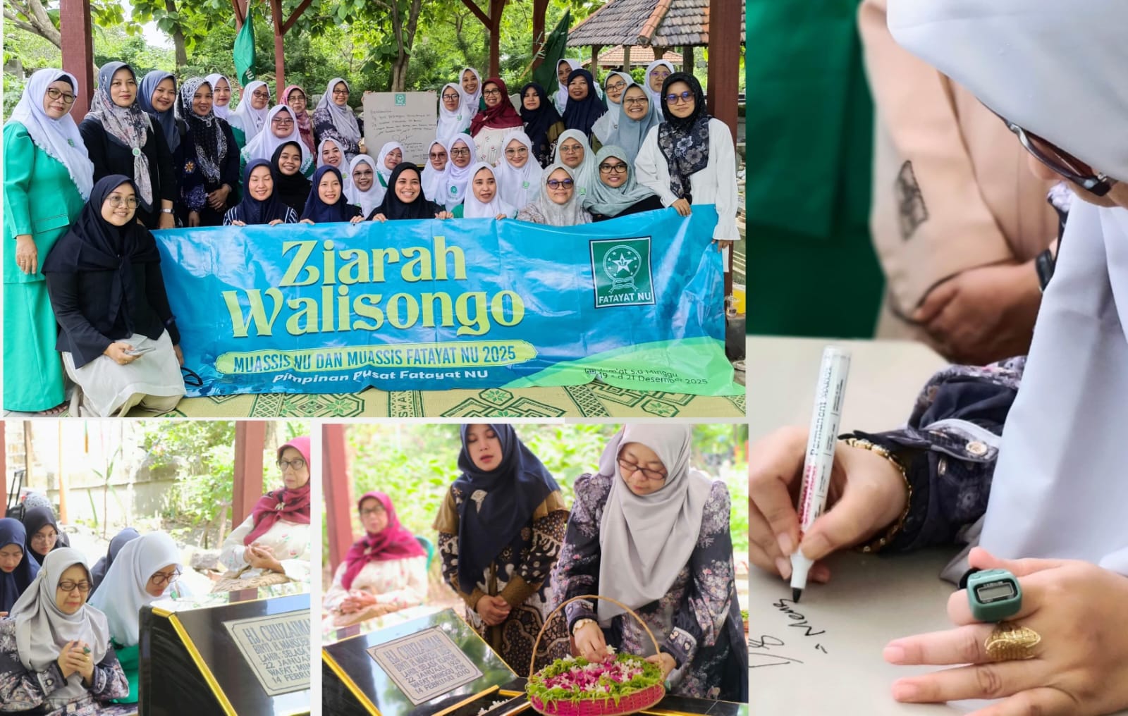 Ketua Umum PP Fatayat NU Hj. Margaret Aliyatul Maimunah saat berziarah di makam Muassis Fatayat NU. Foto: dok PC Fatayat NU Gresik/NUGres