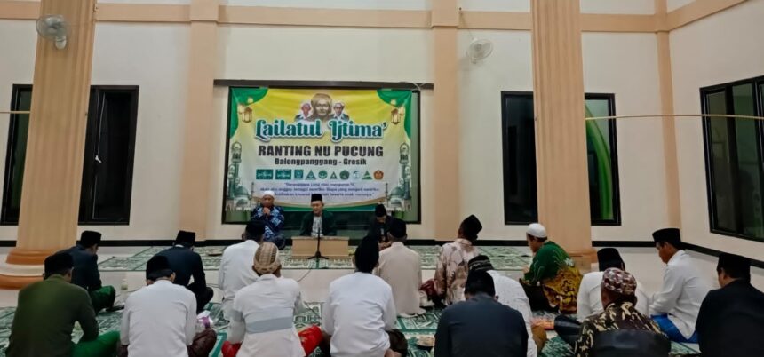 Perdana, Pengurus Ranting Nahdlatul Ulama (PRNU) Pucung, Balongpanggang, Gresik, menggelar pada Ahad (21/12/2025). Foto: Samsul/NUGres