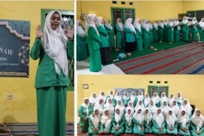 Peringatan Isra Mikraj 1447 Hijriah, Pimpinan Ranting (PR) Fatayat NU Seimbungan Kidul Selasa (20/1/2026), diwarnai dengan Pelatihan Tata Shalat. Foto: dok PR Fatayat NU Sembungan Kidul Dukun Gresik/NUGres