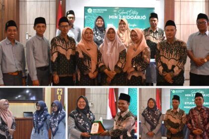 MINU Trate Putri Gresik kembali menjadi tujuan studi bersama dalam rangka pengembangan mutu pendidikan. Kali ini, rombongan dari MIN 2 Sidoarjo hadir dengan penuh antusias pada Kamis (12/2/2026). Foto: dok MINU Trate Putri/NUGres