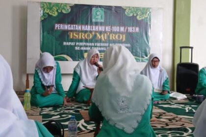 Dirangkai dalam agenda Rapat Pimpinan Anak Cabang (Rapimancab) PAC Fatayat NU Sidayu Gresik selenggarakan Peringatan Harlah NU dan Isra Mikraj, Jumat (13/2/2026). Foto: dok PAC Fatayat NU Sidayu
